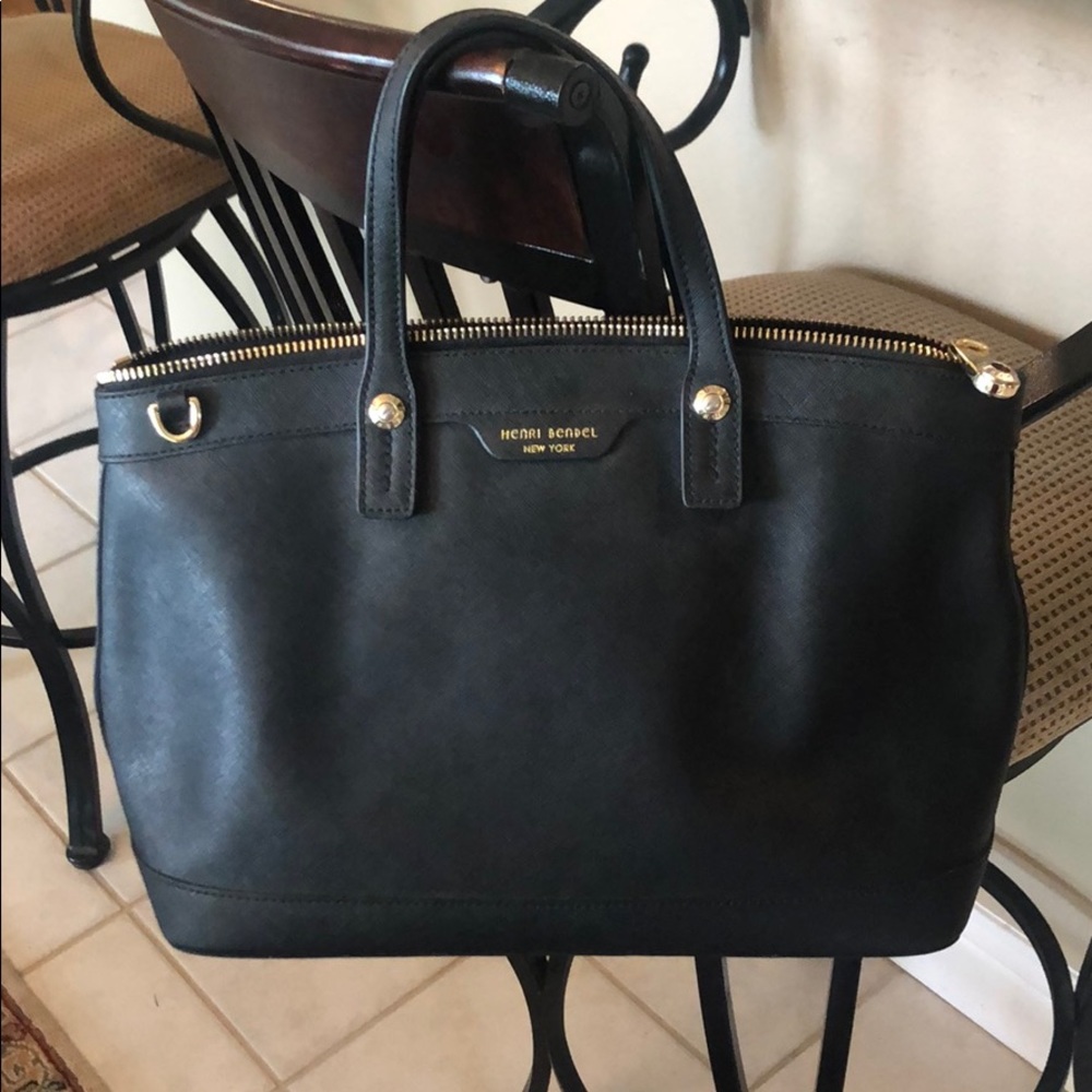 Classic Black Henri Bendel Tote (like new)